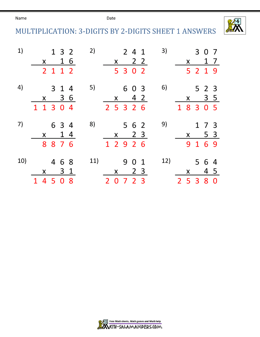 Double Digit Multiplication Worksheets 4th Grade Double Digit Multiplication Worksheets 4th Grade