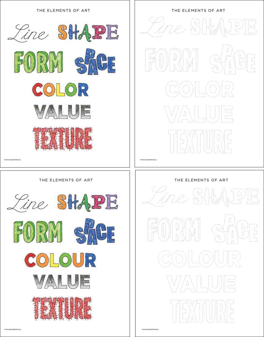 Elements Of Art Worksheet