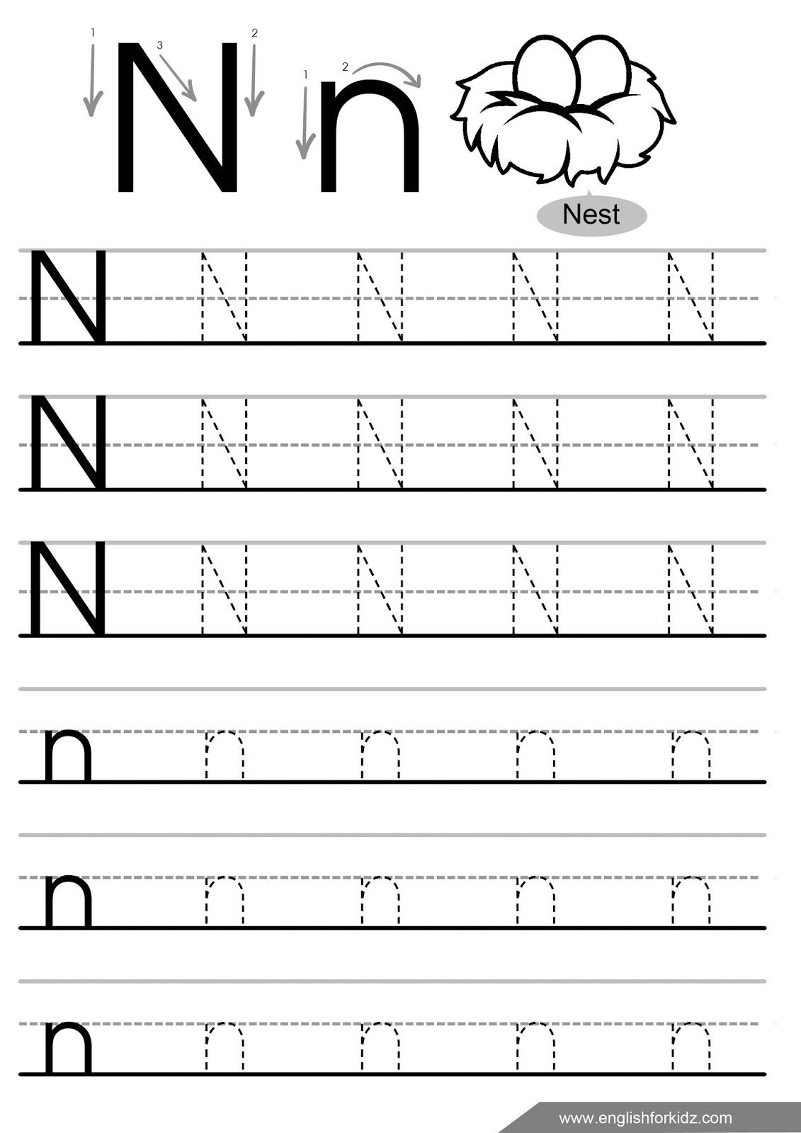 English For Kids Step By Step Letter N Worksheets Flash Cards Coloring Pages English For Kids Step By Step Letter N Worksheets Flash Cards Coloring Pages