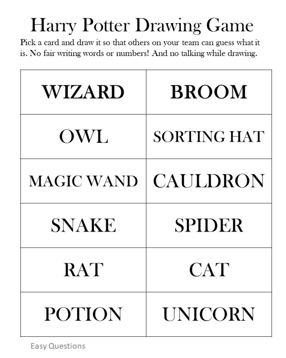 Printable Harry Potter Worksheets