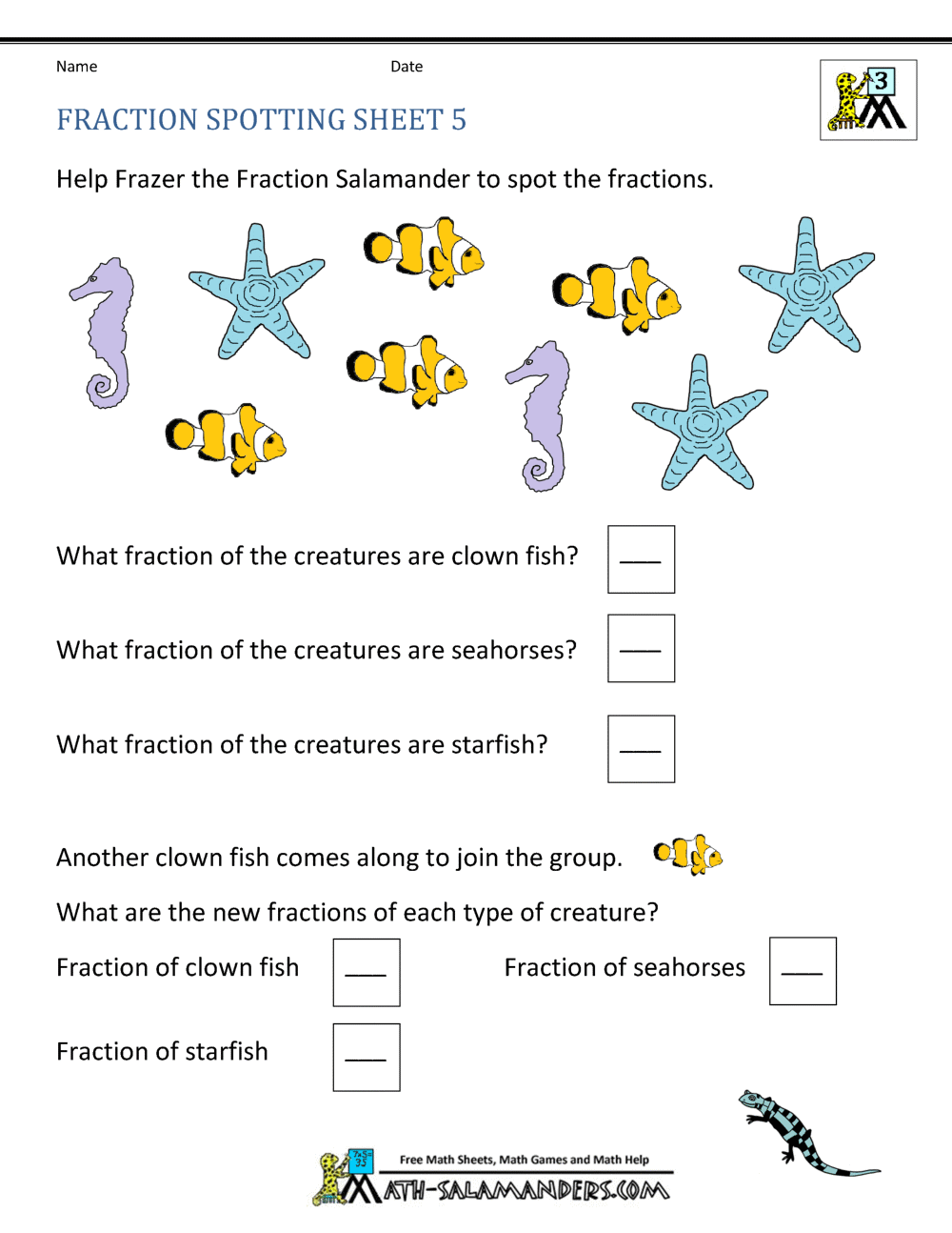 Finding Fractions Fraction Spotting