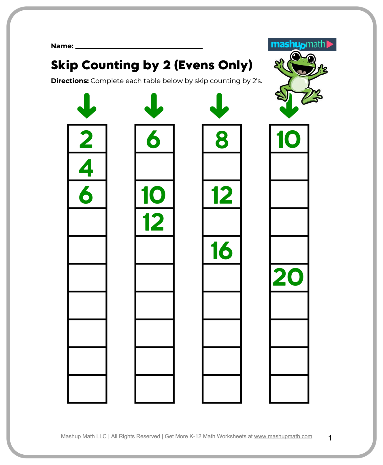Free 2nd Grade Math Worksheets Printable W Answers Mashup Math