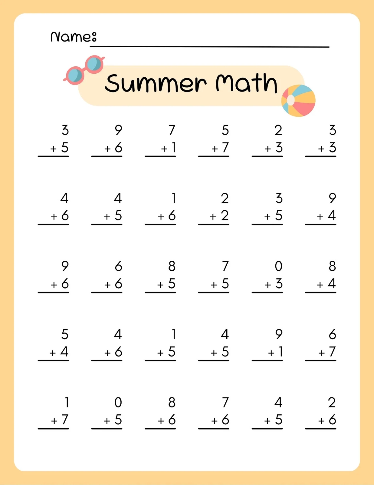 Free 3rd Grade Math Worksheet Templates To Customize Canva