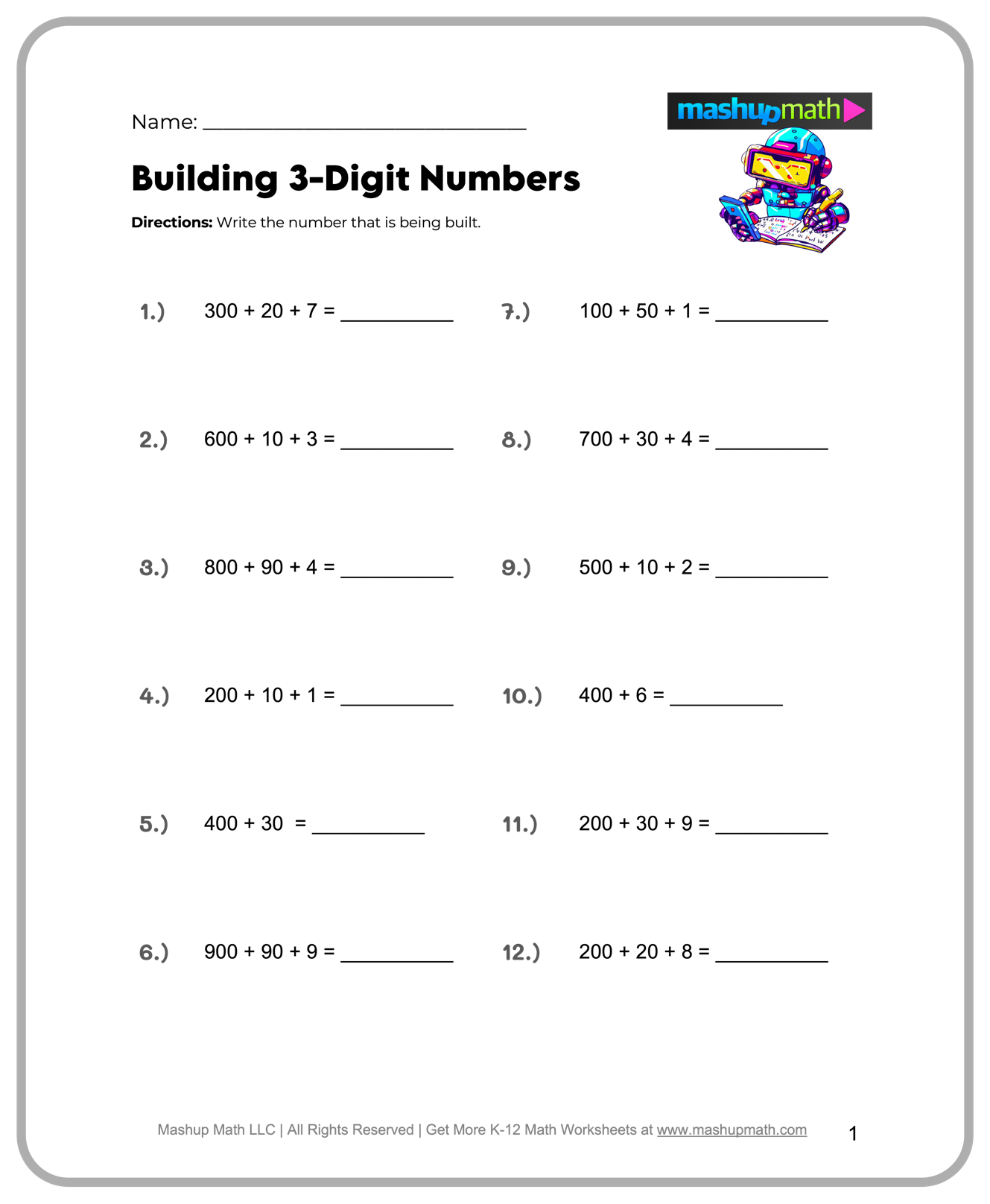 4th Grade Free Printable Worksheets