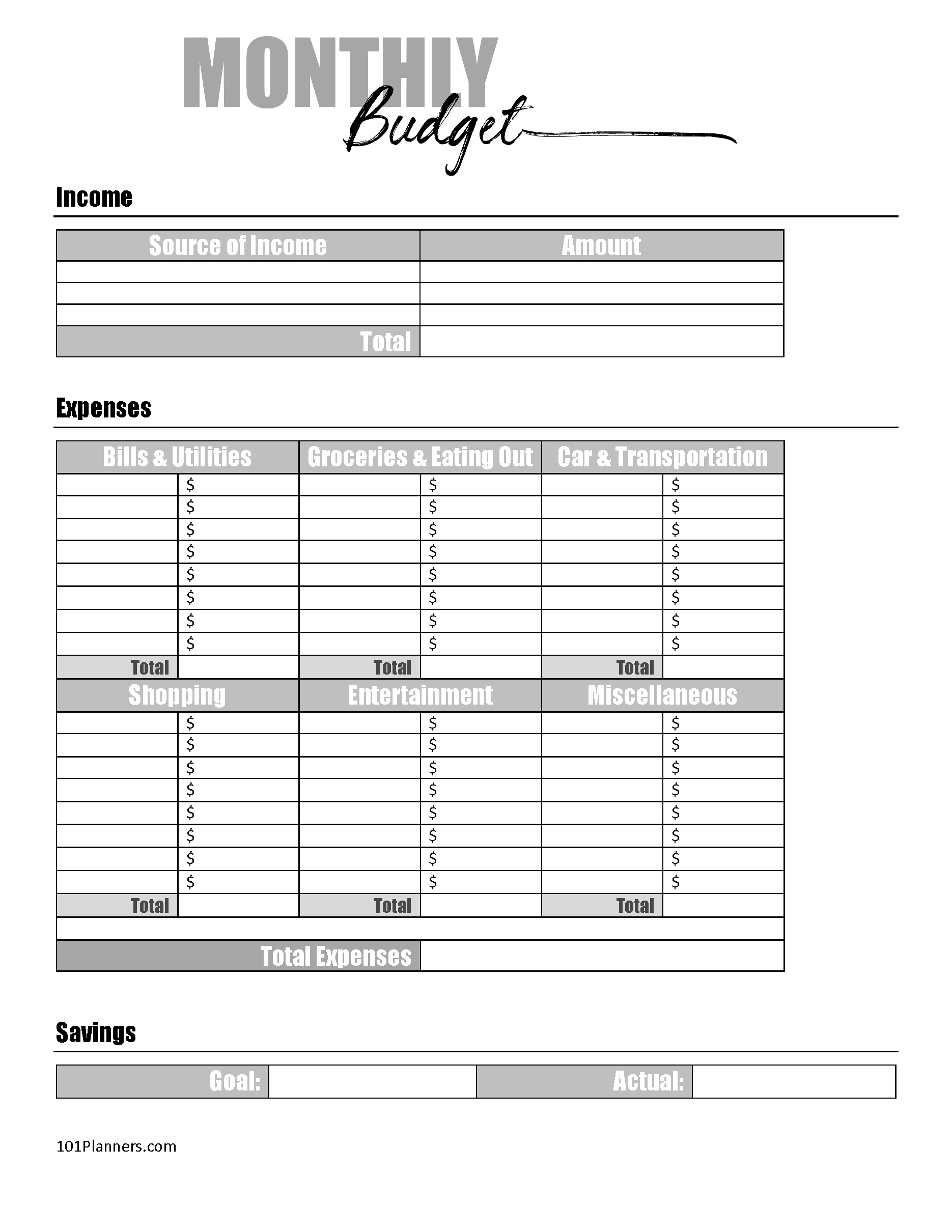 FREE Budget Sheet Template Printable And Editable Worksheets Library