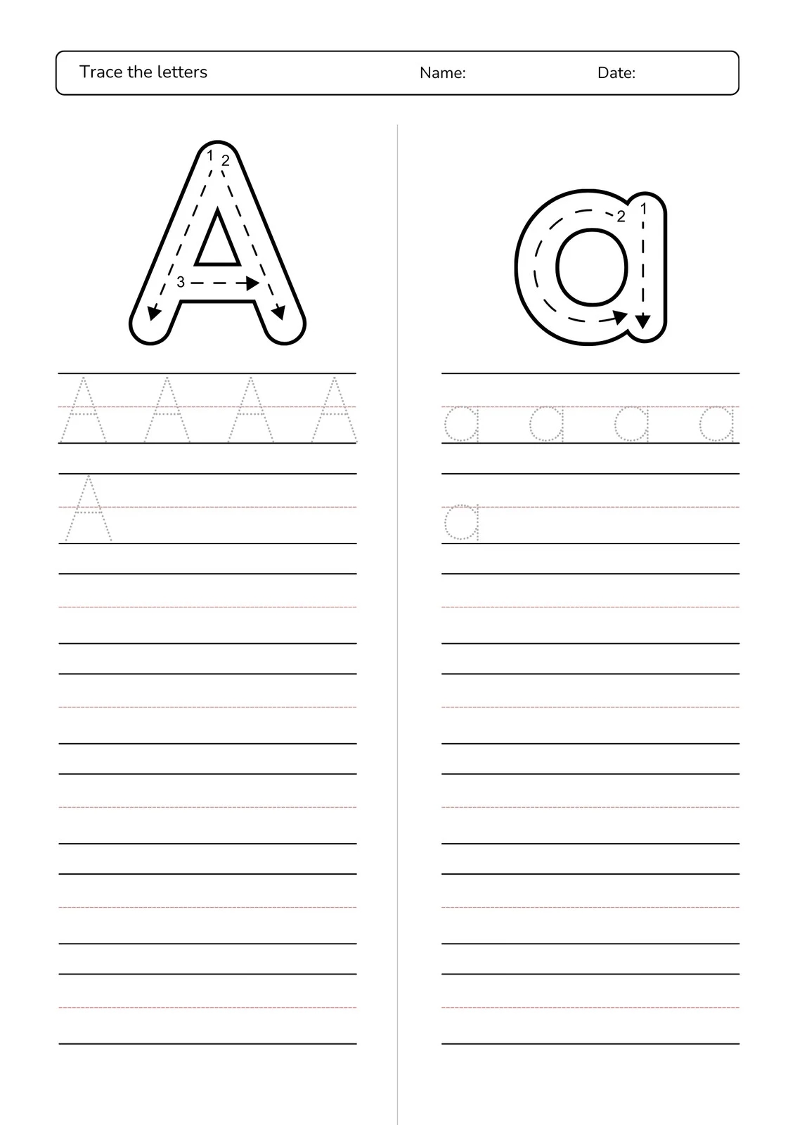 Trace Your Name Worksheets Printables