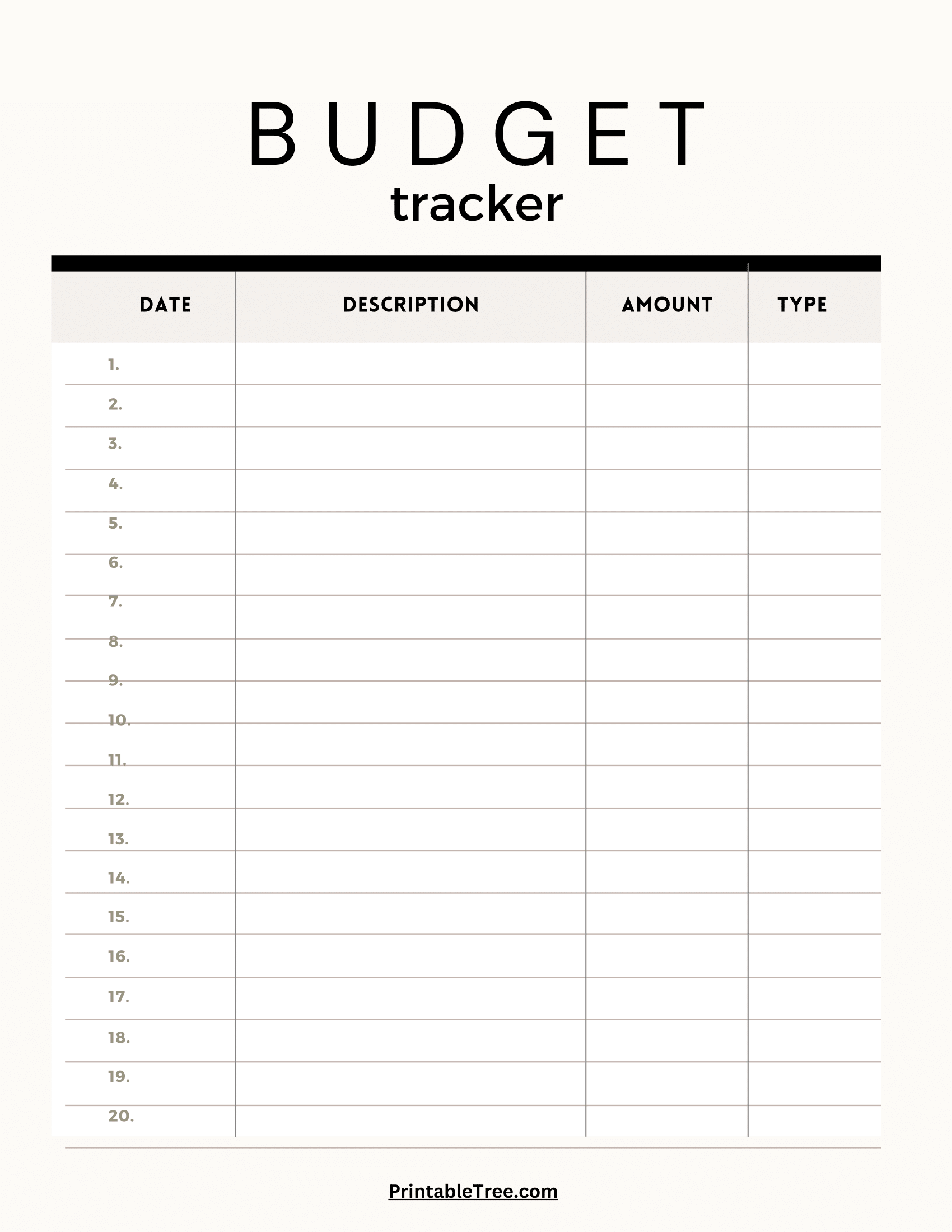 Monthly Budget Worksheet Free Printable