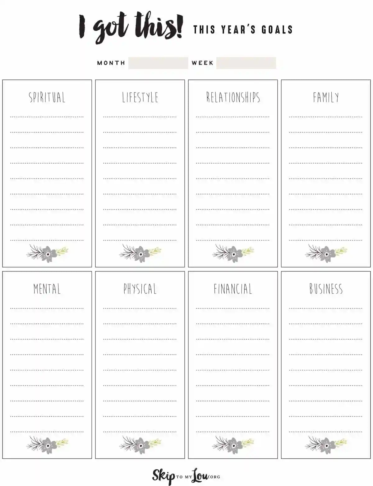 Free Goal Setting Worksheets For Success Skip To My Lou