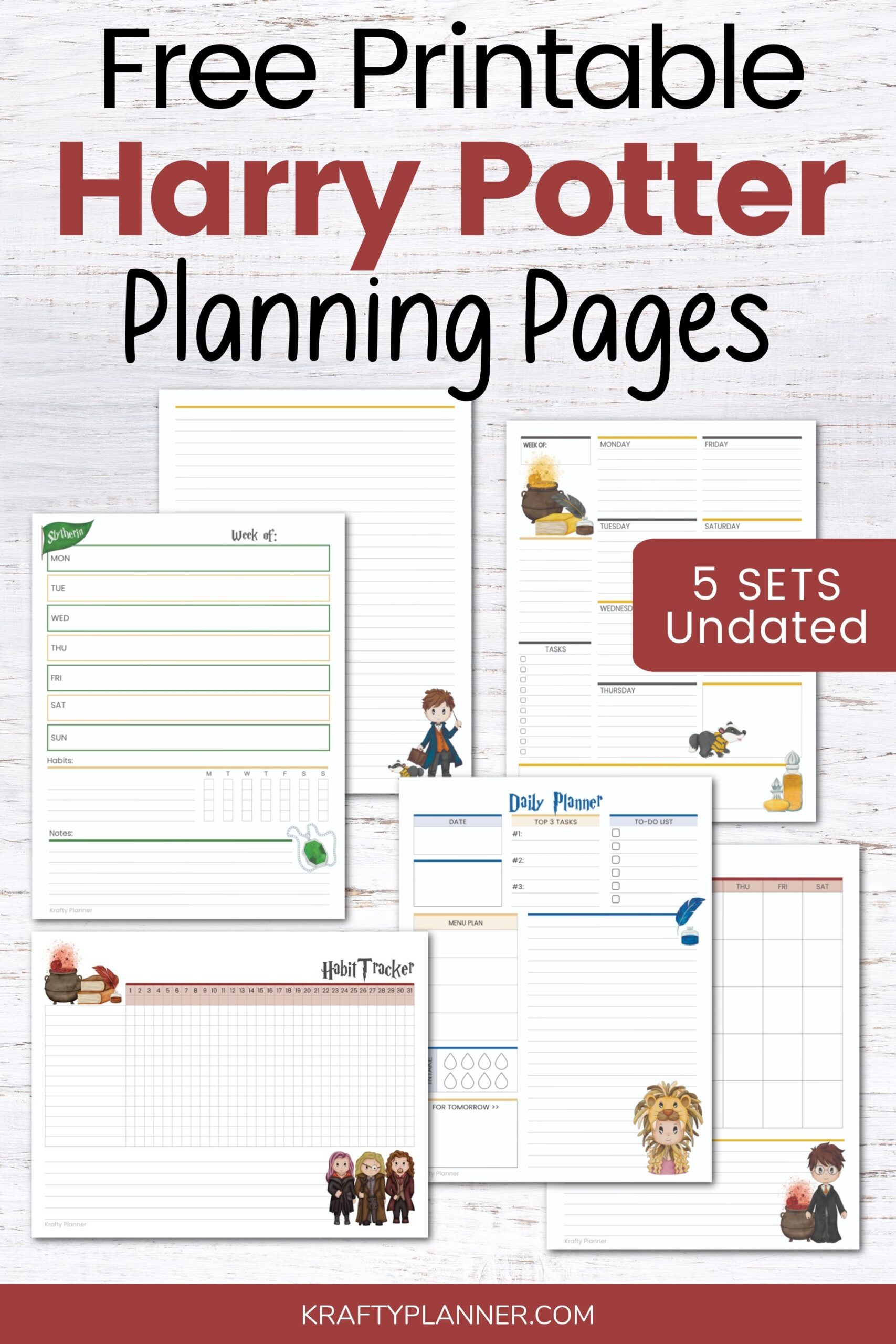 Free Printable Harry Potter Planning Pages Krafty Planner