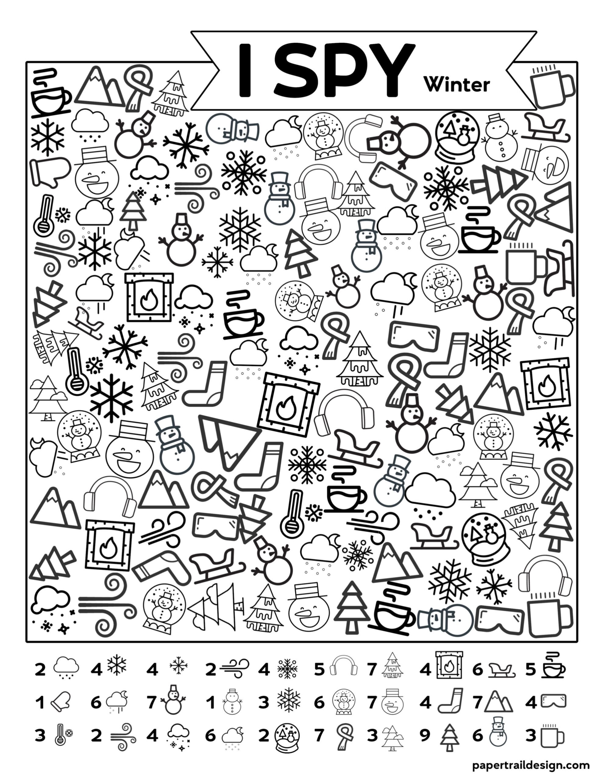 Winter Activities Printable Worksheets