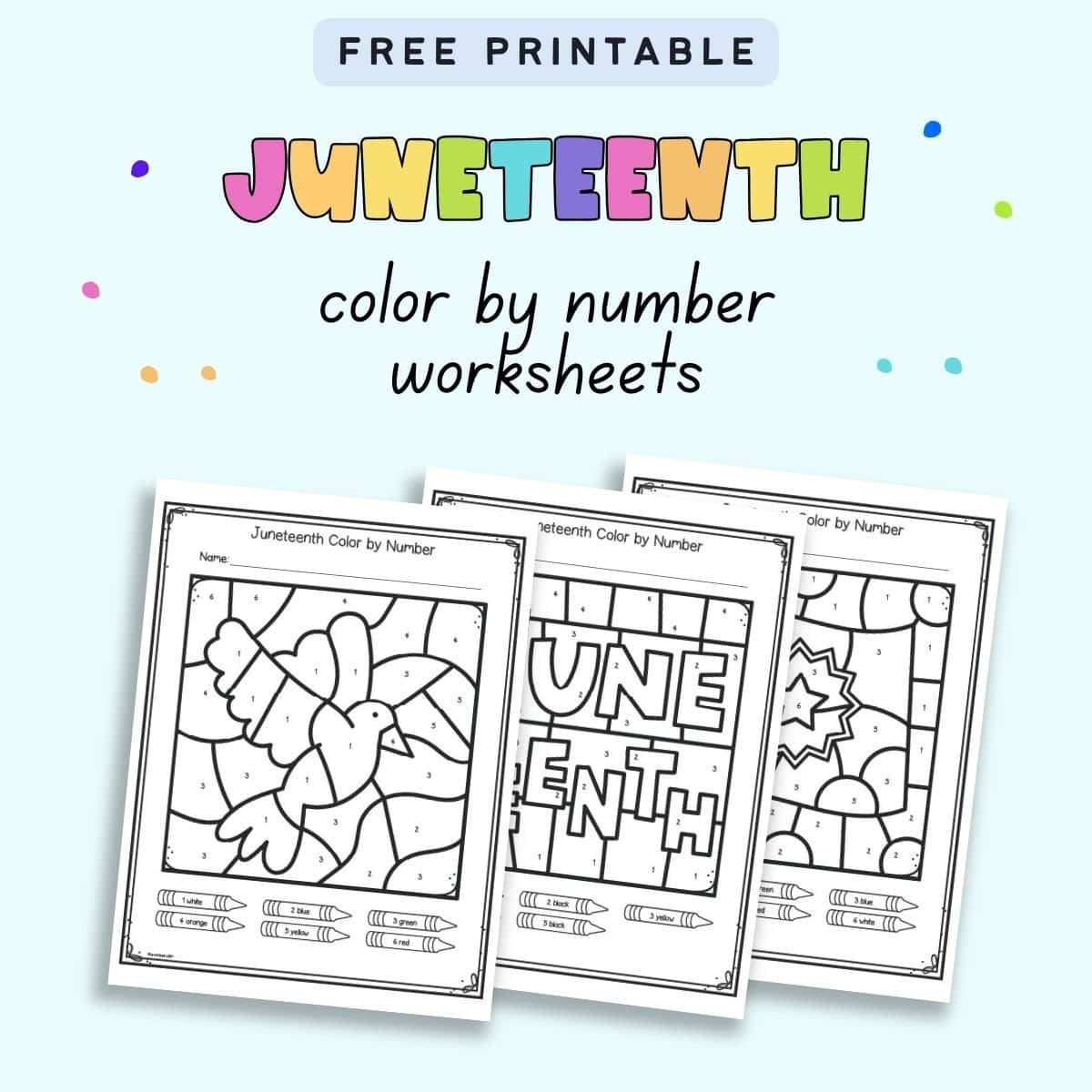 Free Printable Color By Number Worksheets