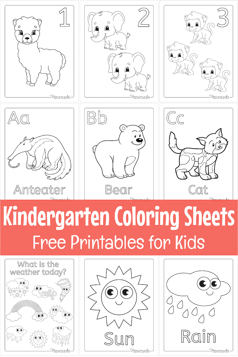 Free Printable Coloring Worksheets For Kindergarten