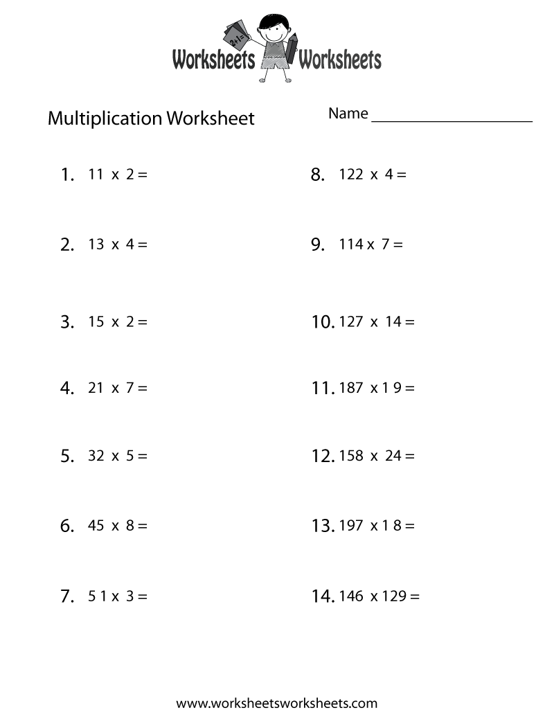 Multiplication Worksheets Printable Pdf