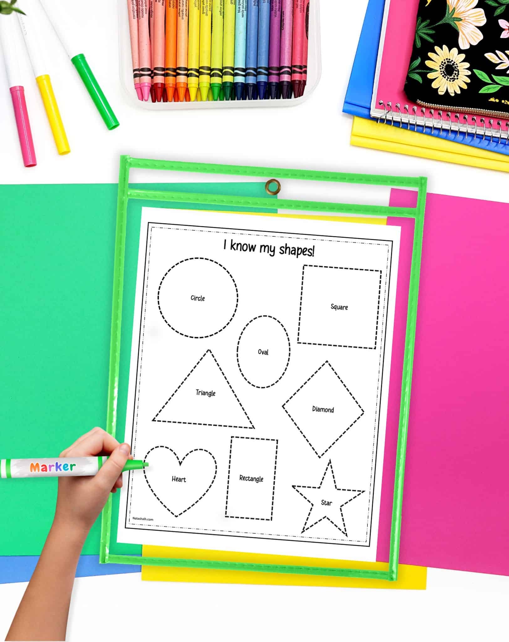 Free Printable Shape Tracing Worksheet The Artisan Life