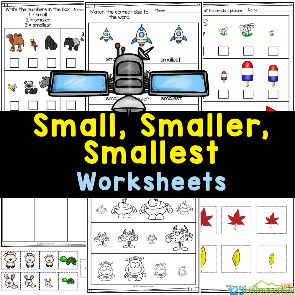 FREE Printable Small Smaller And Smallest Math Worksheets
