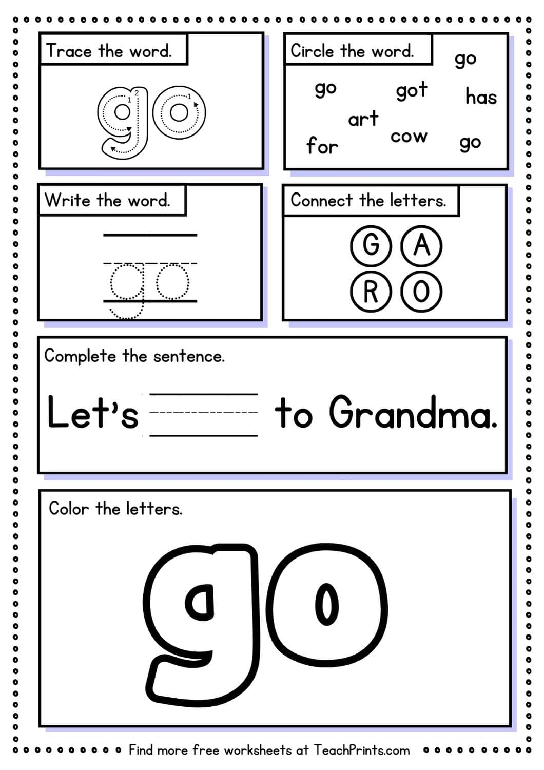 Sight Word Worksheets Free Printables