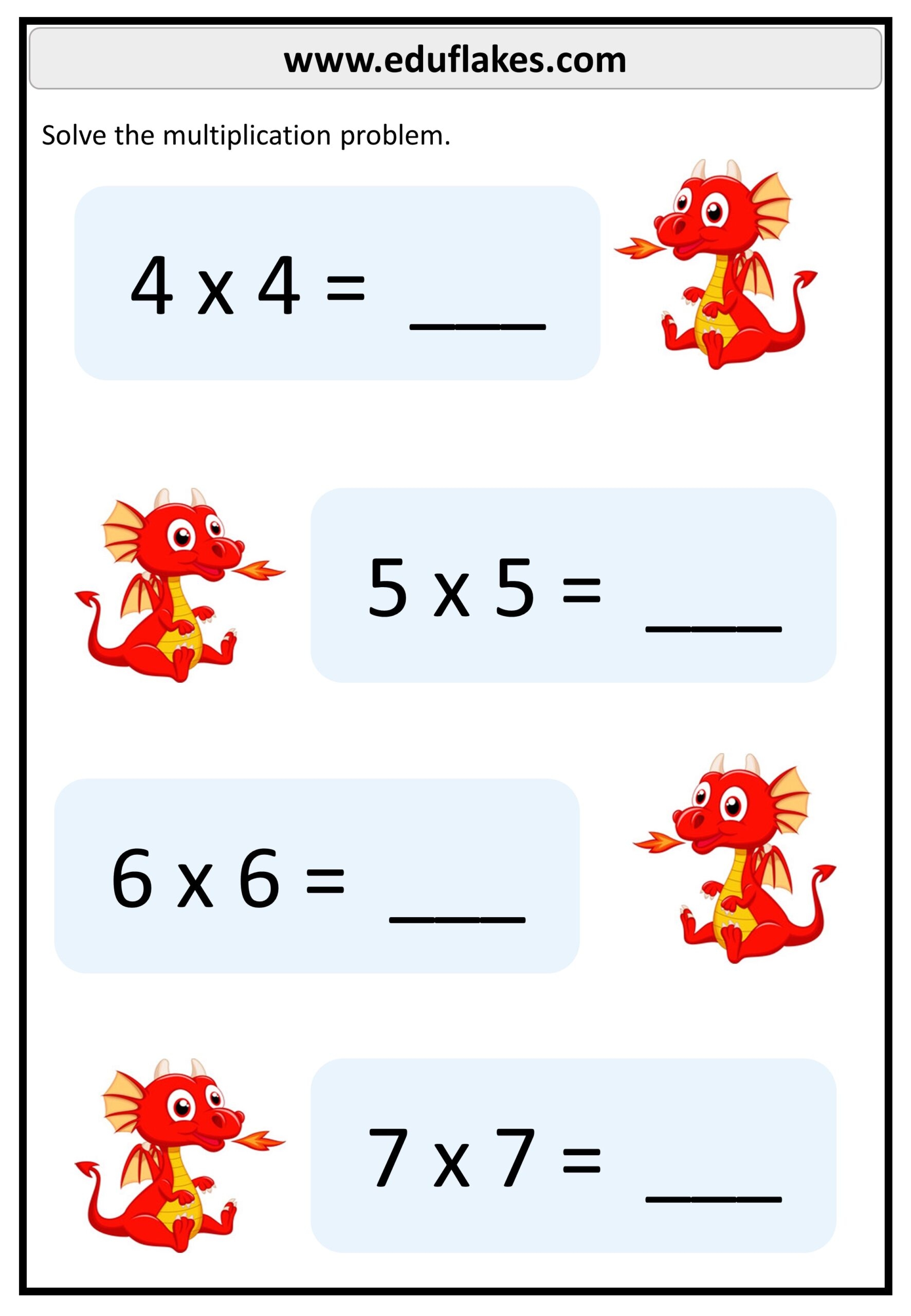 Grade 1 Multiplication Worksheets Free PDF Printable Eduflakes