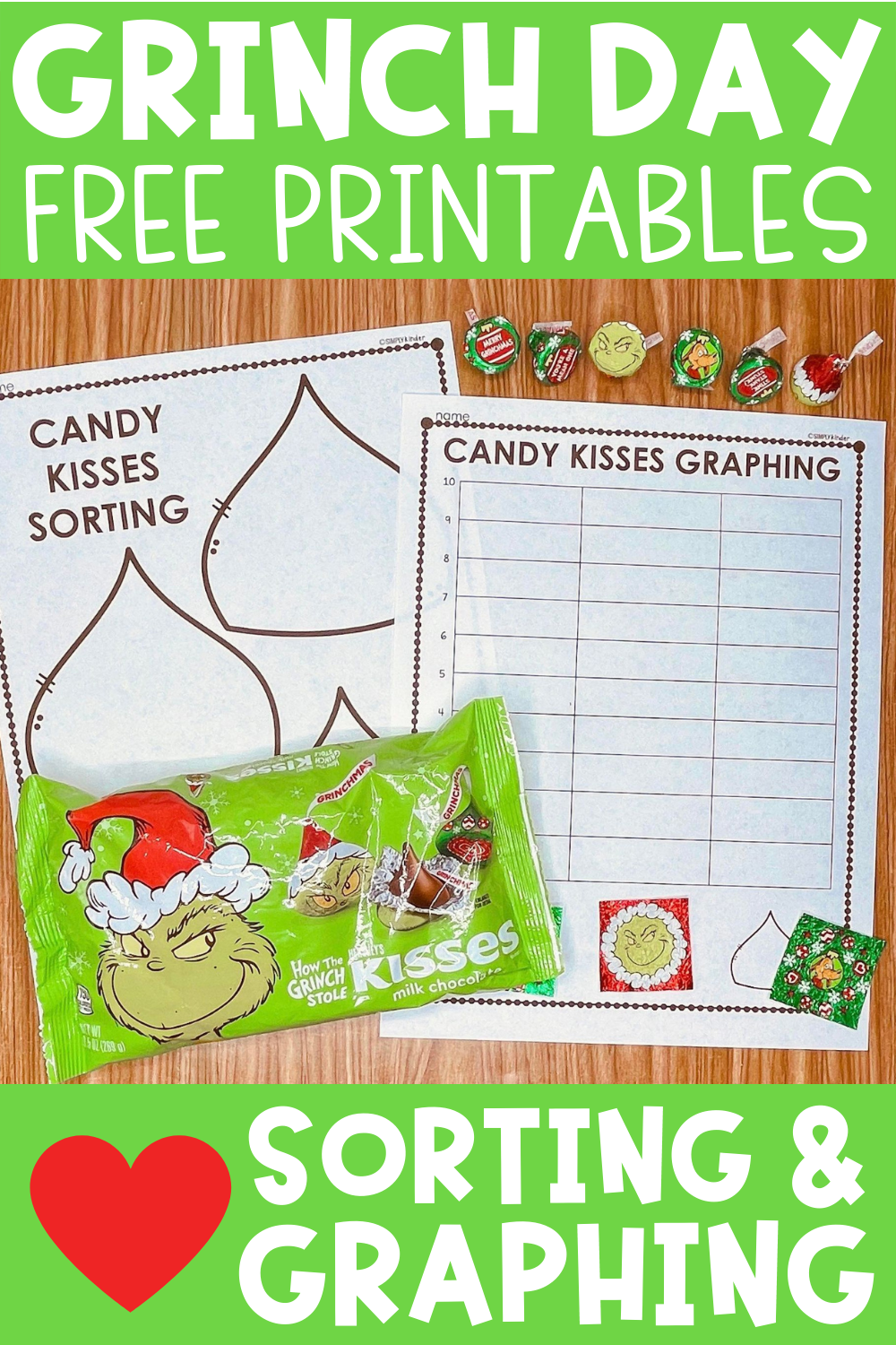 Grinch Day Activities Hershey Kiss Graphing Simply Kinder
