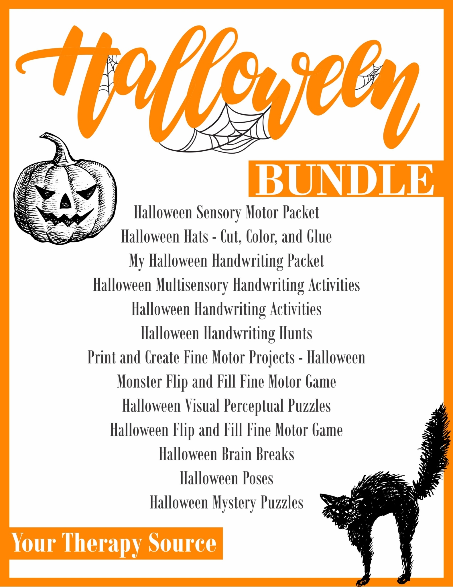 Halloween Worksheets And Activities Bundle Your Therapy Source