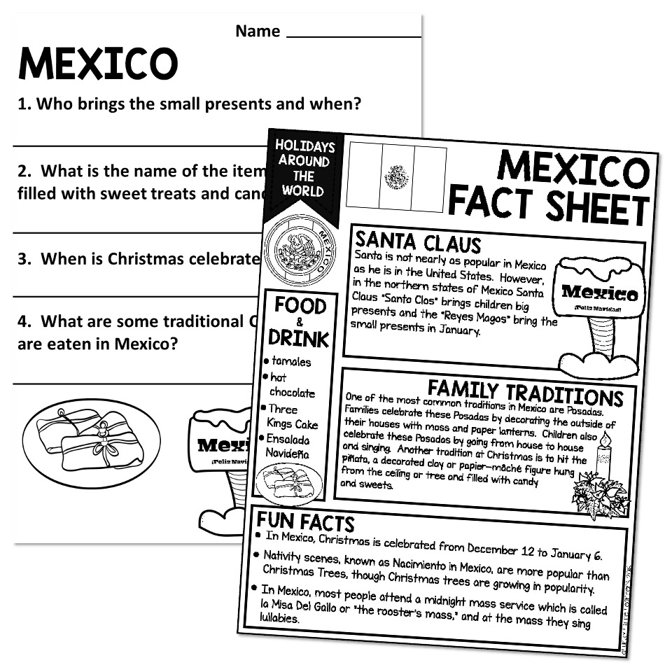 Free Printable Mexico Worksheets