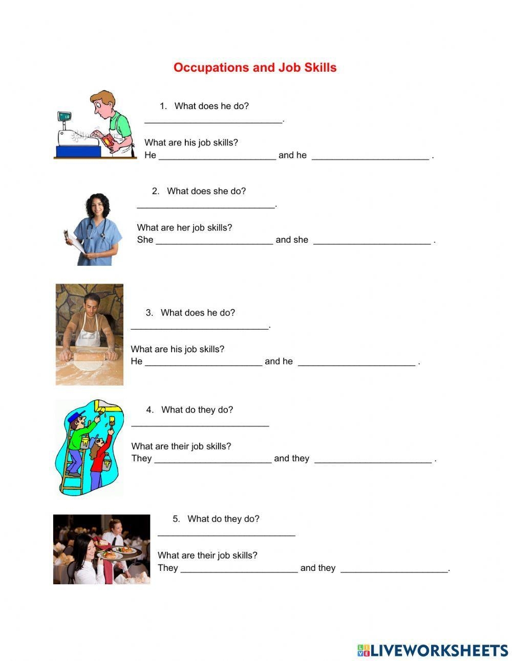 Job And Job Skills Lisa Walker Live Worksheets Worksheets Library
