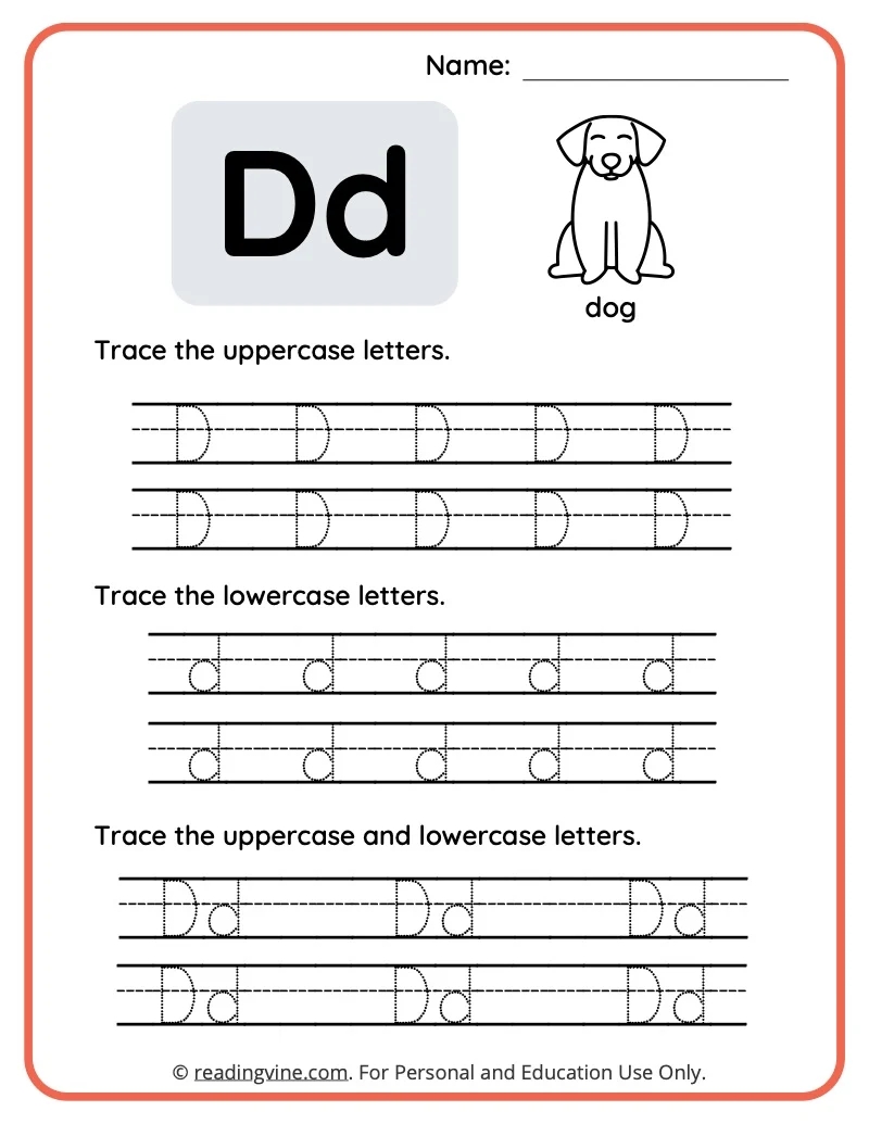 Letter D Worksheets For Preschool Free Printable