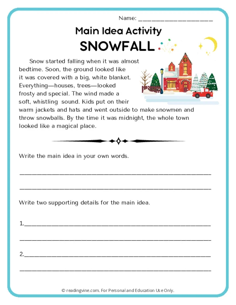 Free Printable Main Idea Worksheets Free Printable Main Idea Worksheets