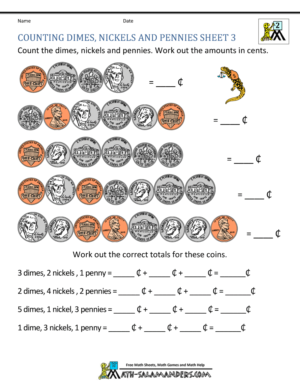 Money Worksheets For 2nd Grade Money Worksheets For 2nd Grade