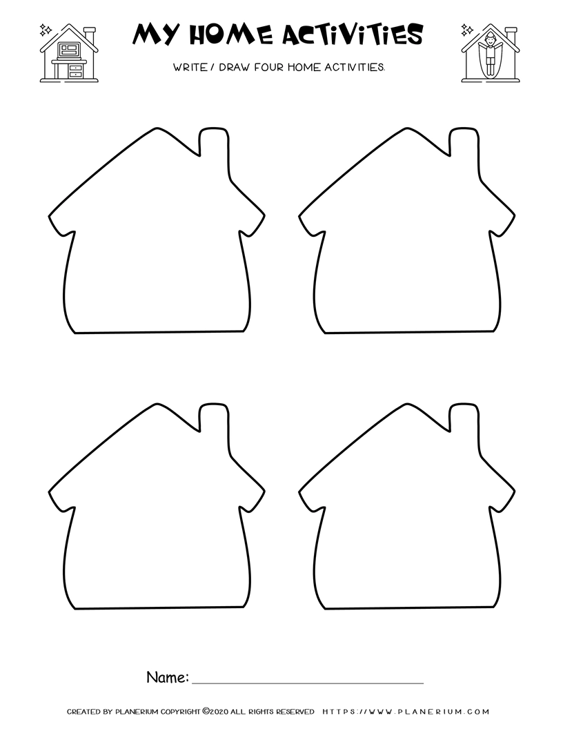 My Home Free Worksheet Writing My Home Activities Planerium