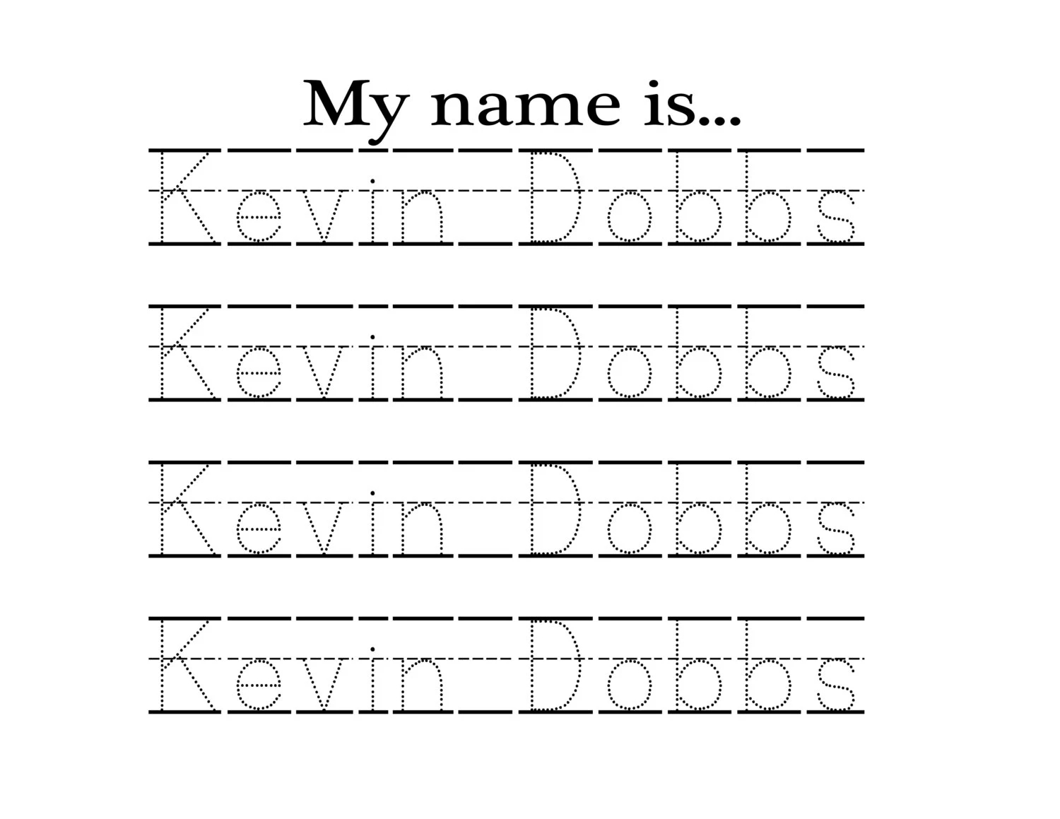 Name Trace Worksheet DIGITAL FILE Printable For Pre Schoolers kindergarteners Etsy UK