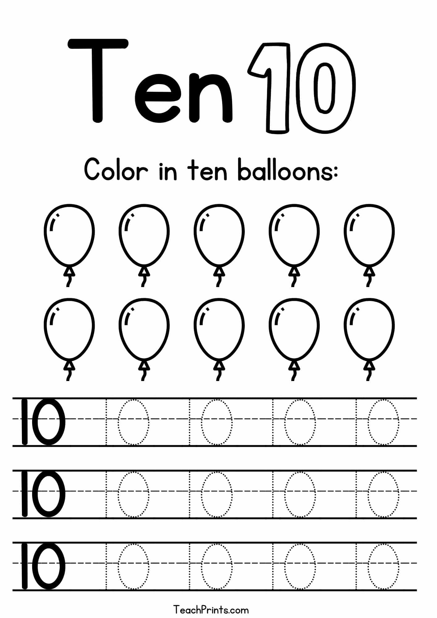 Free Printable Numbers Worksheets