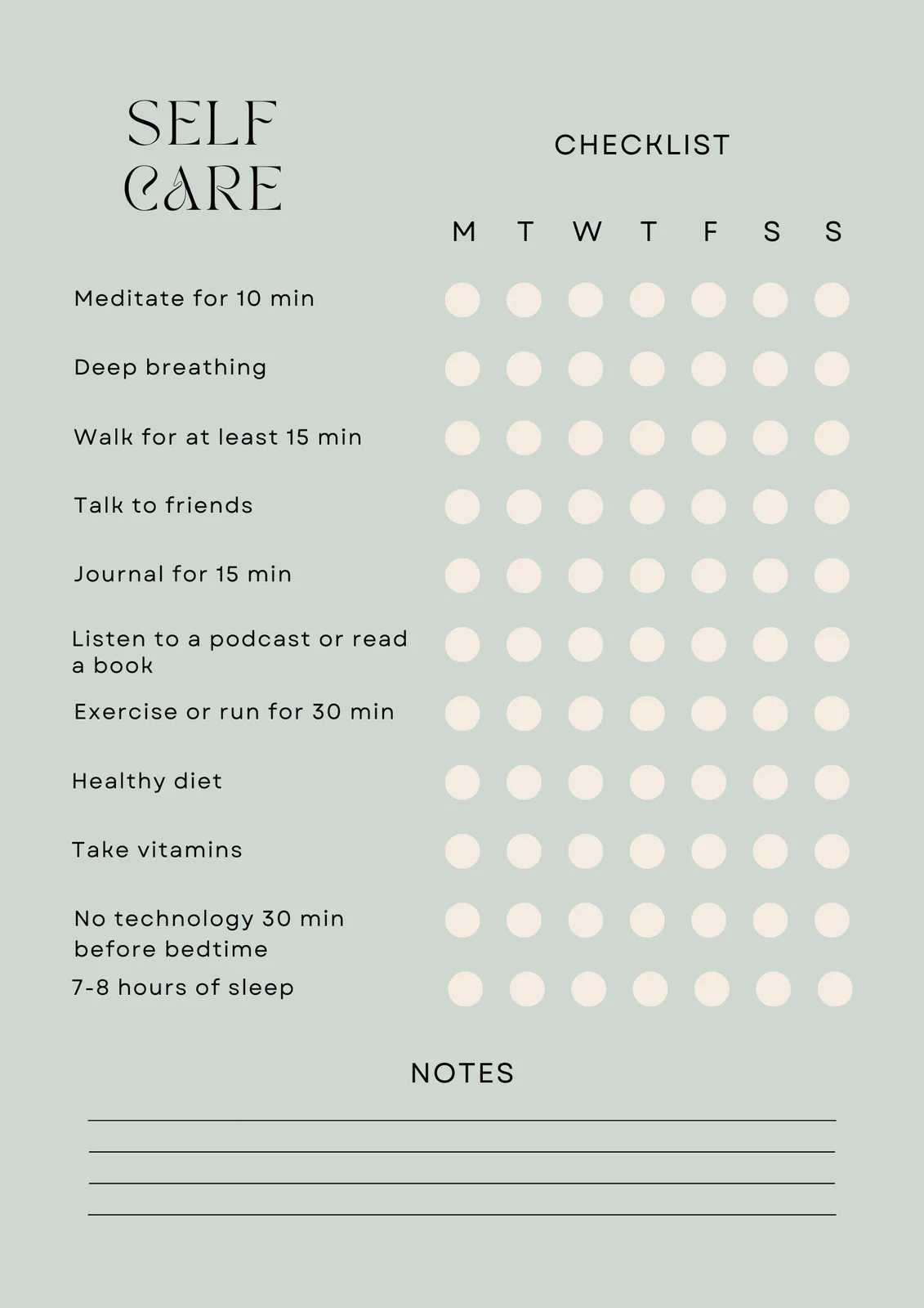 Page 2 Free And Customizable Self Care Templates