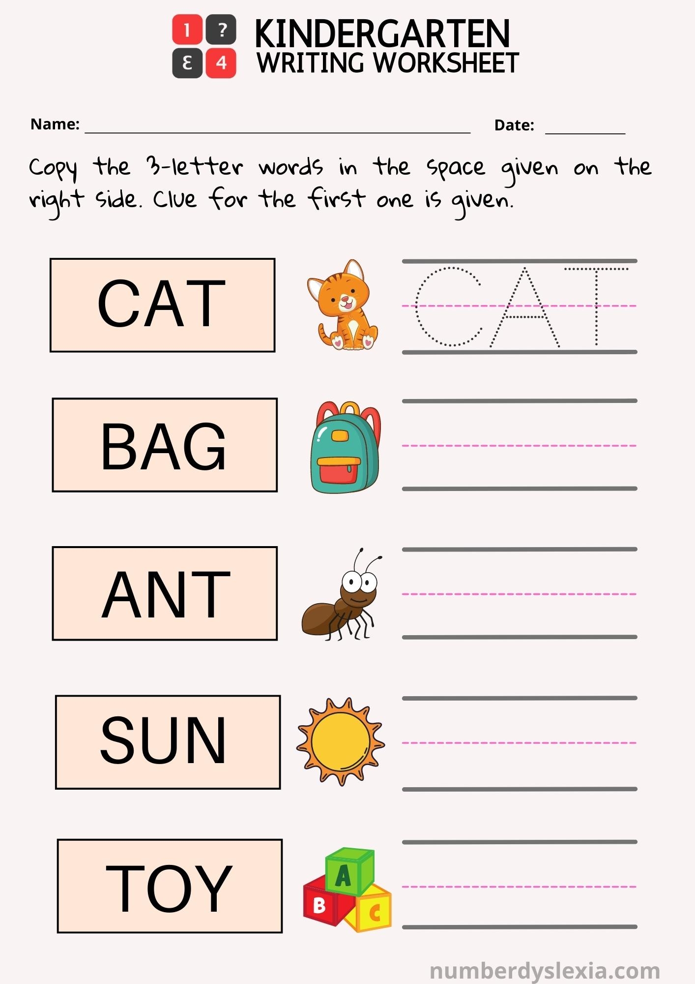 Printable Kindergarden Worksheets