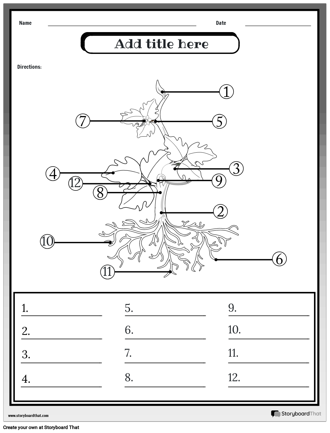 Free Printable Parts Of A Plant Worksheet