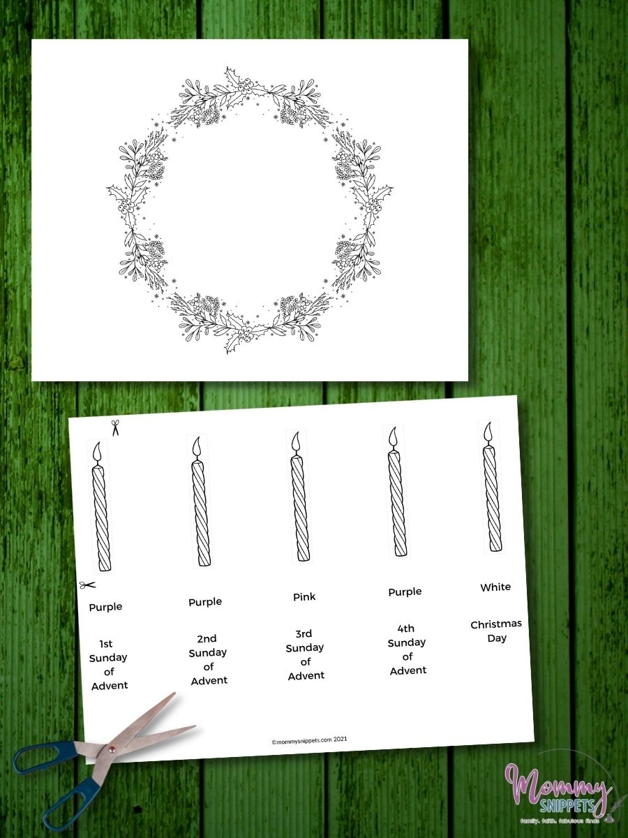 Printable Advent Wreath Activity Advent Wreath Coloring Page Printable Advent Wreath Activity Advent Wreath Coloring Page