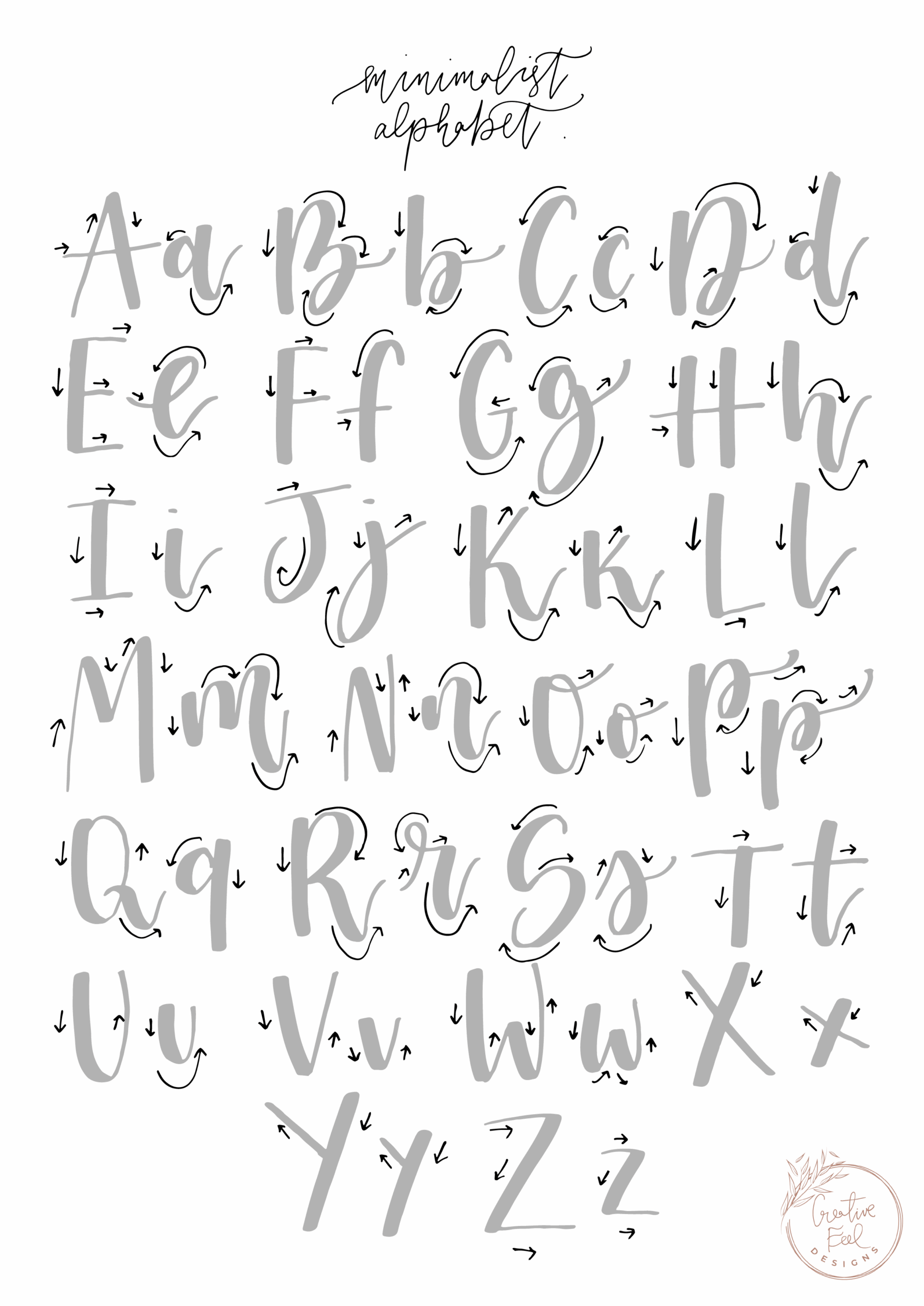 Printable Calligraphy Alphabet Worksheet Learn Calligraphy Easily