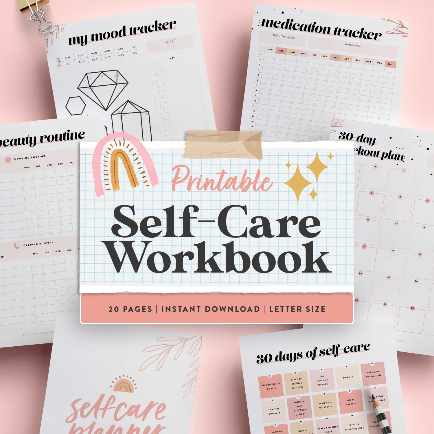 Printable Self Care Planner To Help You Make Self Care A Priority In Your Life Clementine Creative