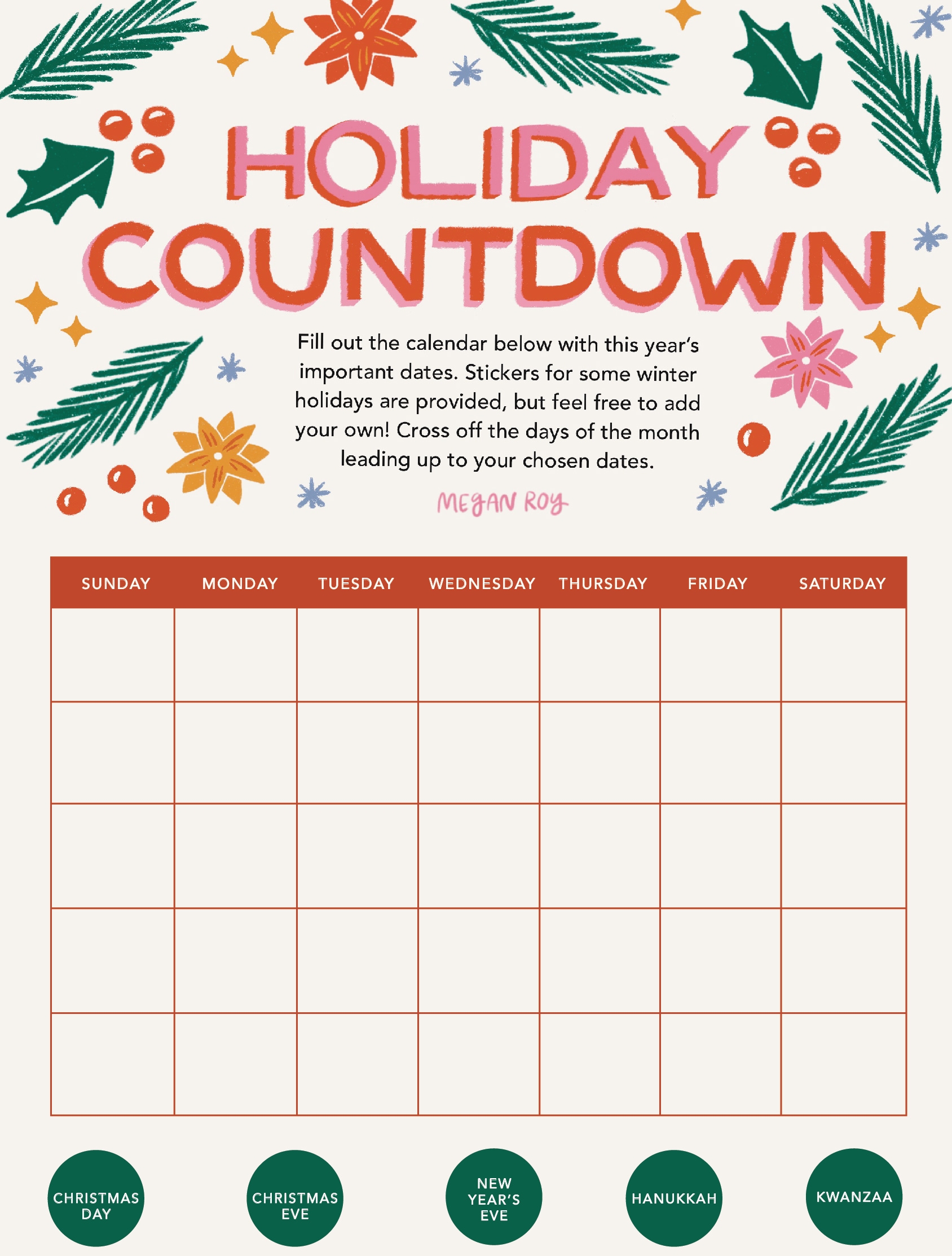 Holiday Worksheets Free Printable