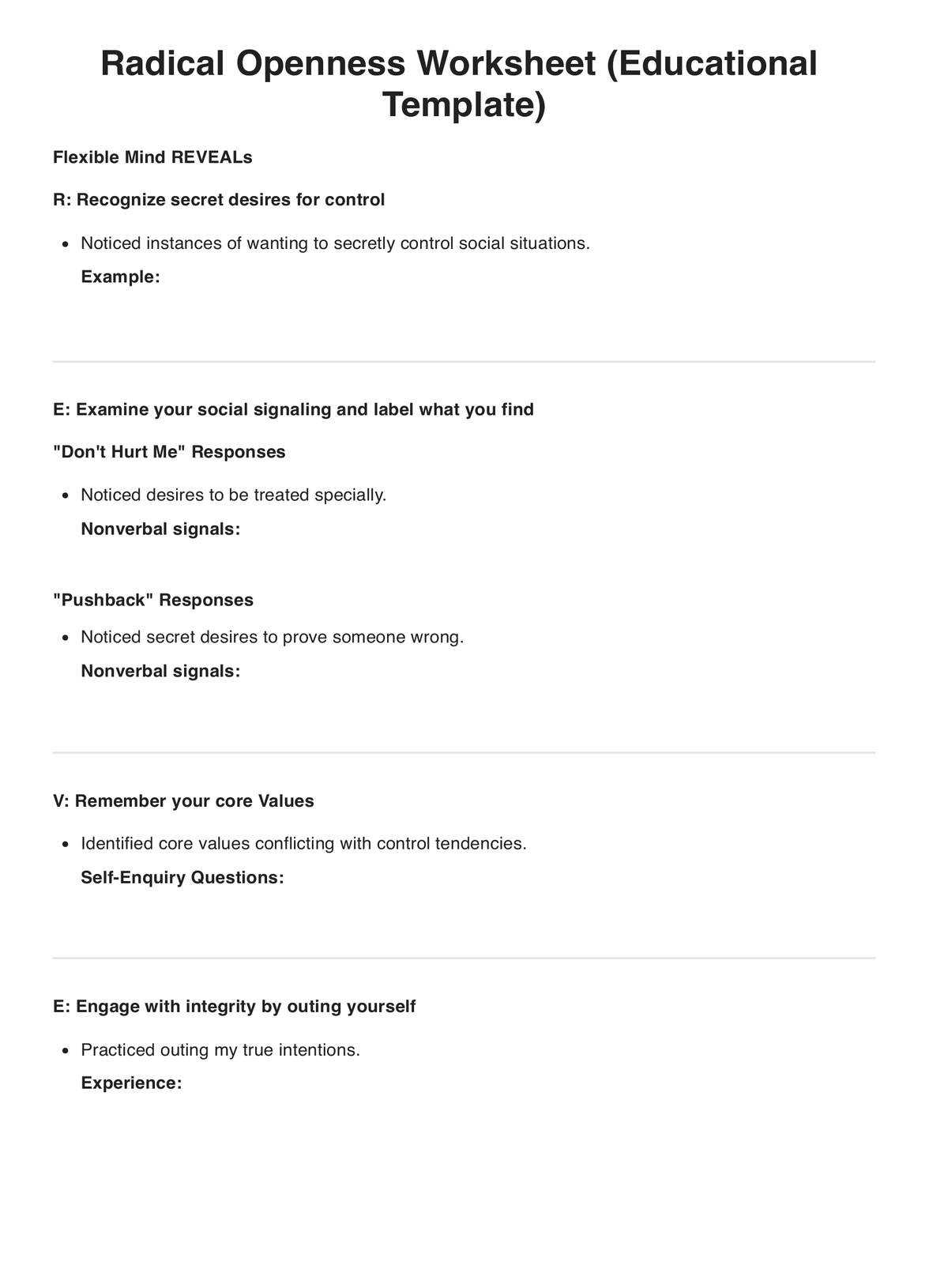 Radically Open DBT Worksheet Example Free PDF Download