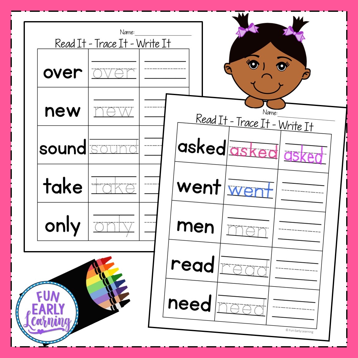 Read It Trace It Write It Fry s Second 100 Sight Words Fun Early Learning
