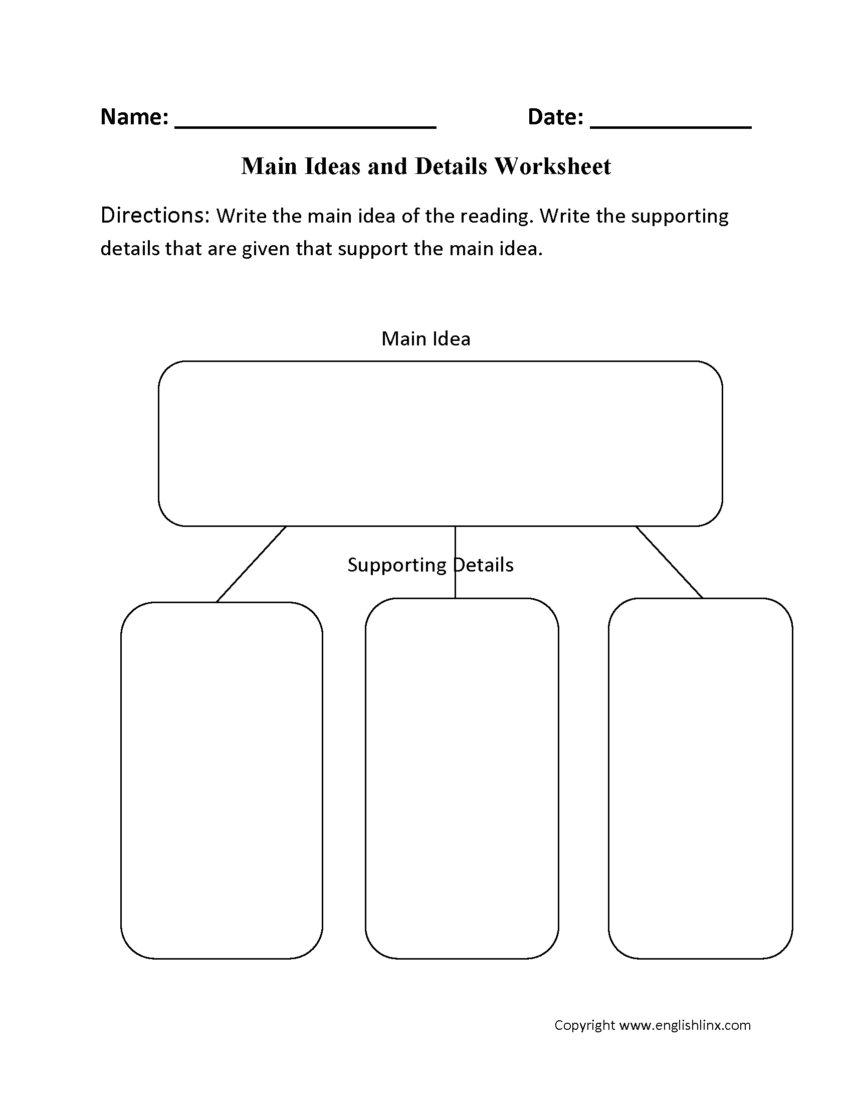 Reading Worksheets Main Idea Worksheets Reading Worksheets Main Idea Worksheets