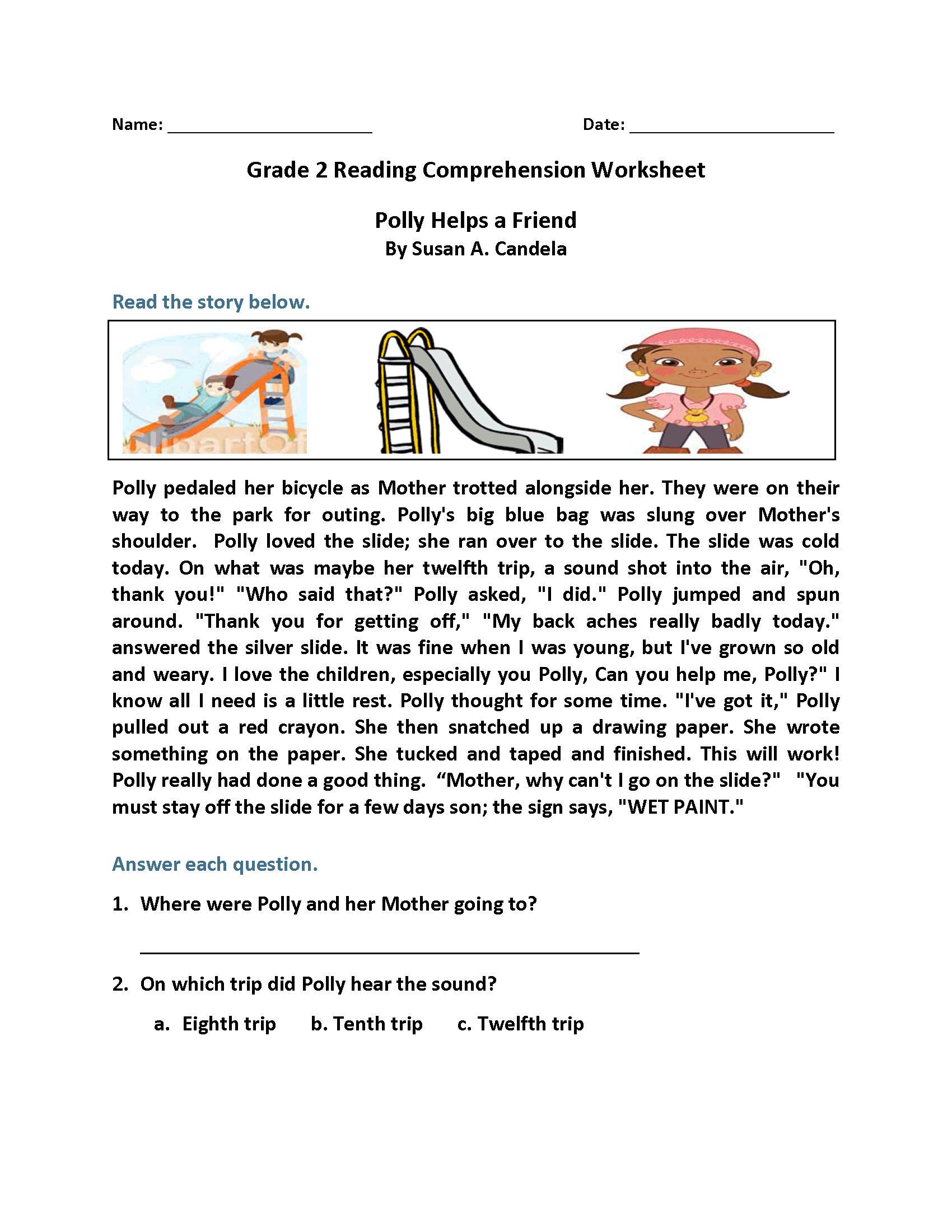 Reading Worksheets Second Grade Reading Worksheets