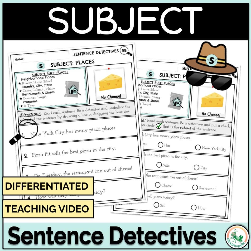 Sentence Writing With Subject Practice Worksheets Digital And Printable GRASPhopper Learning