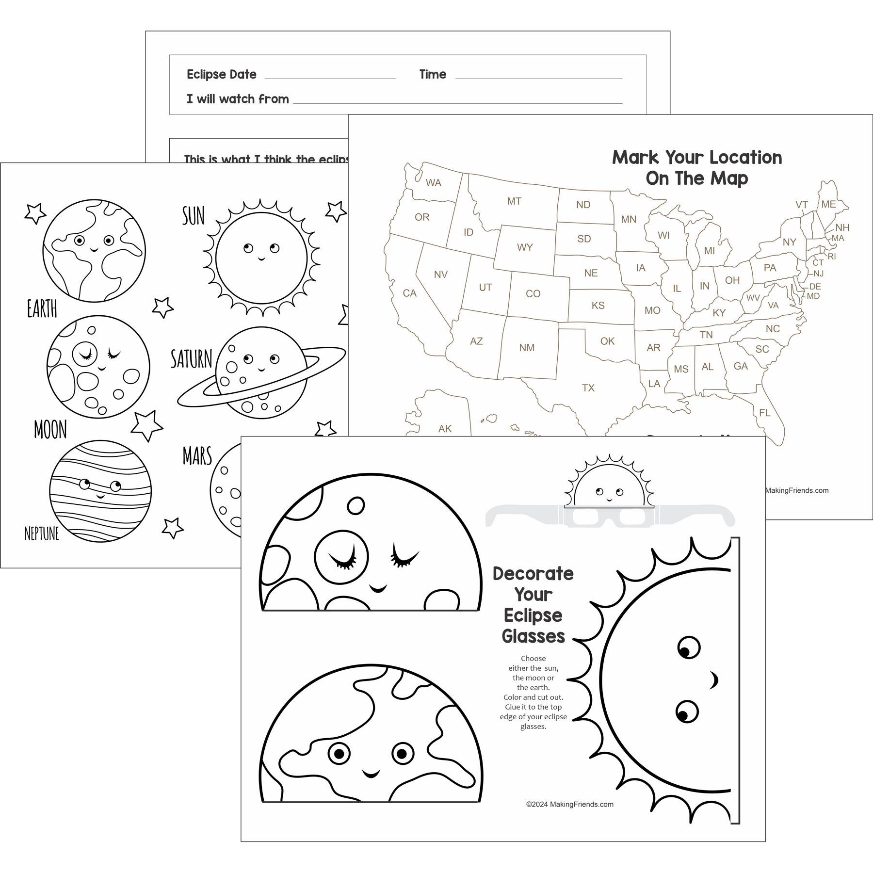 Free Printable Solar Eclipse Worksheets