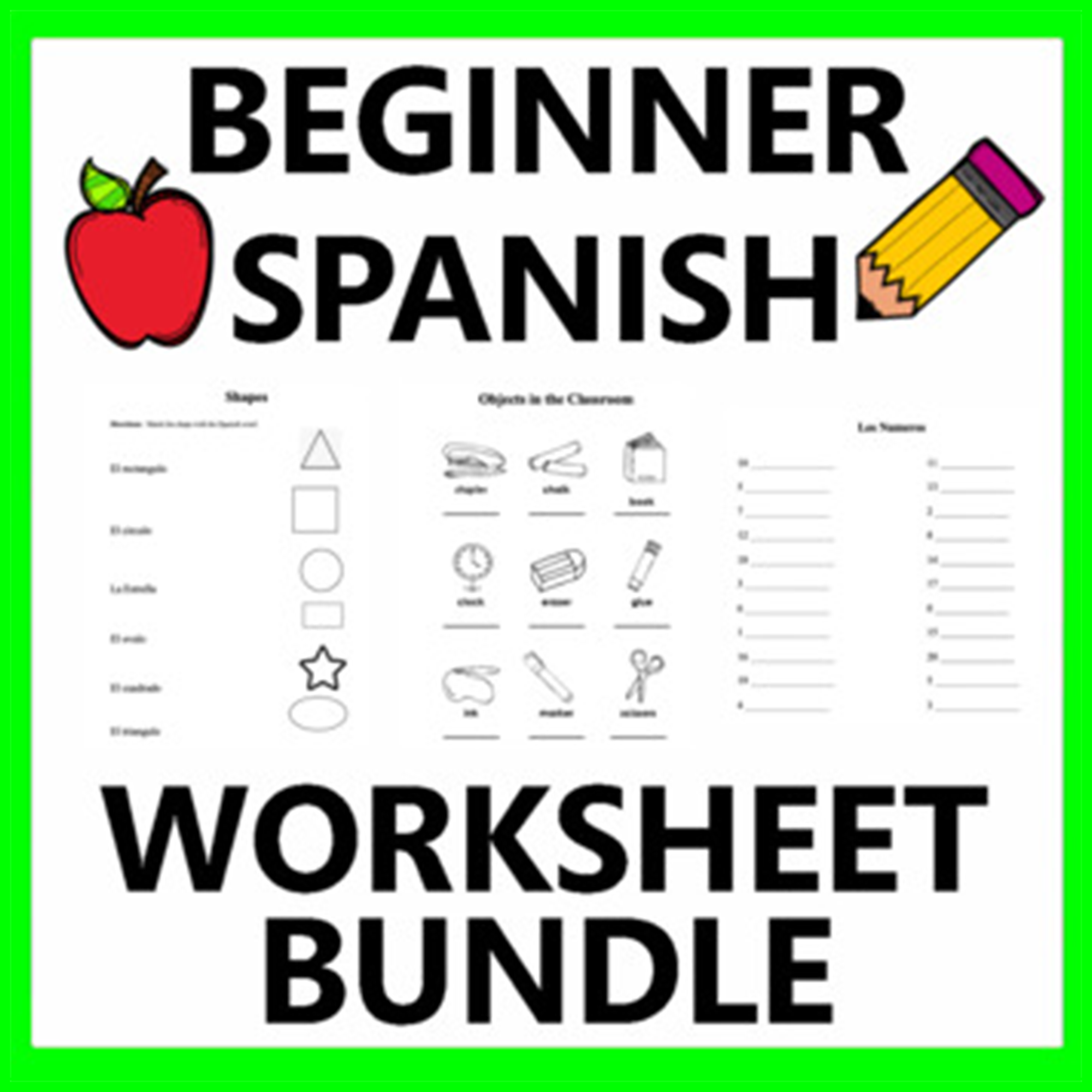 Spanish 1 Worksheets Practice Beginner Vocabulary Made By Teachers