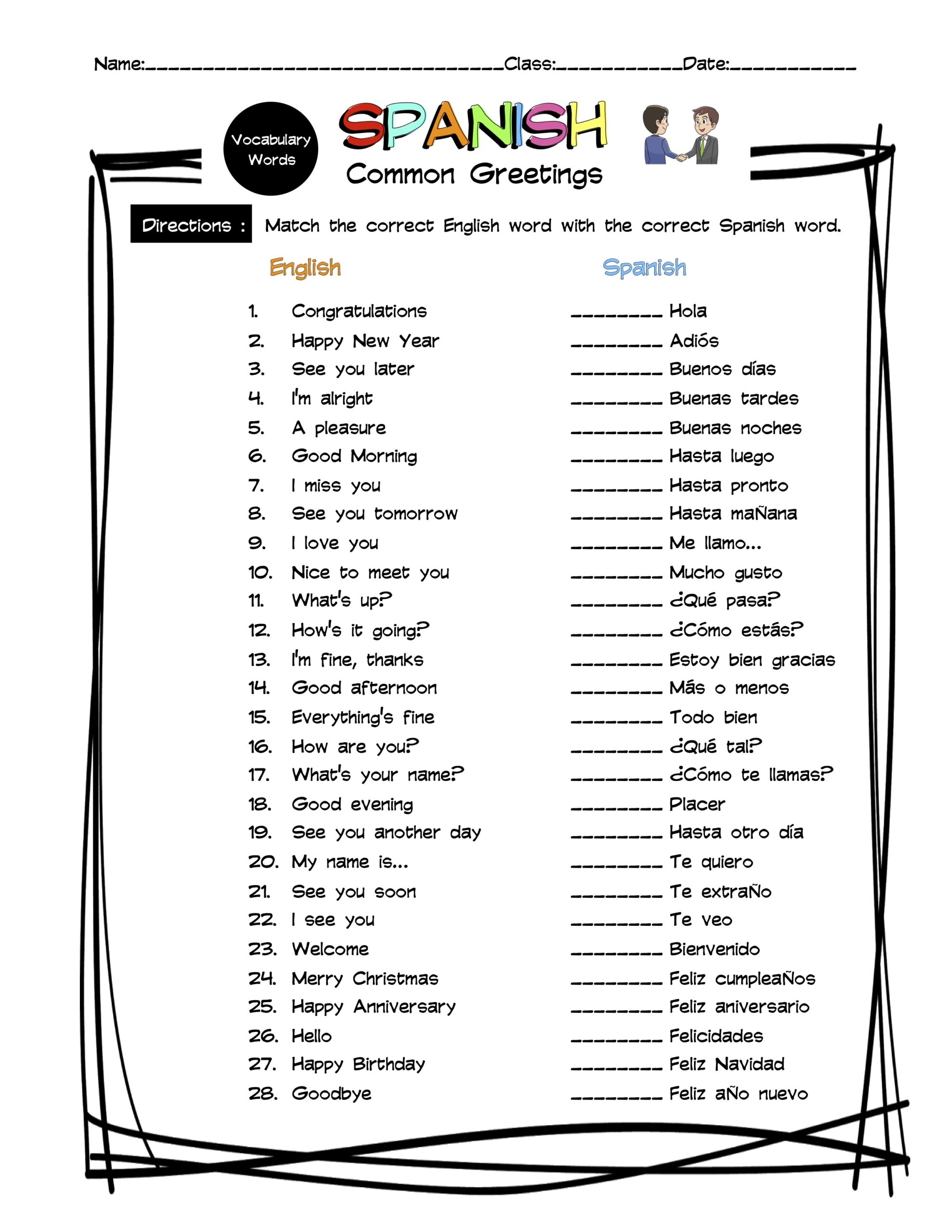 Spanish Food Adjectives Vocabulary Matching Worksheet Answer Key Made By Teachers