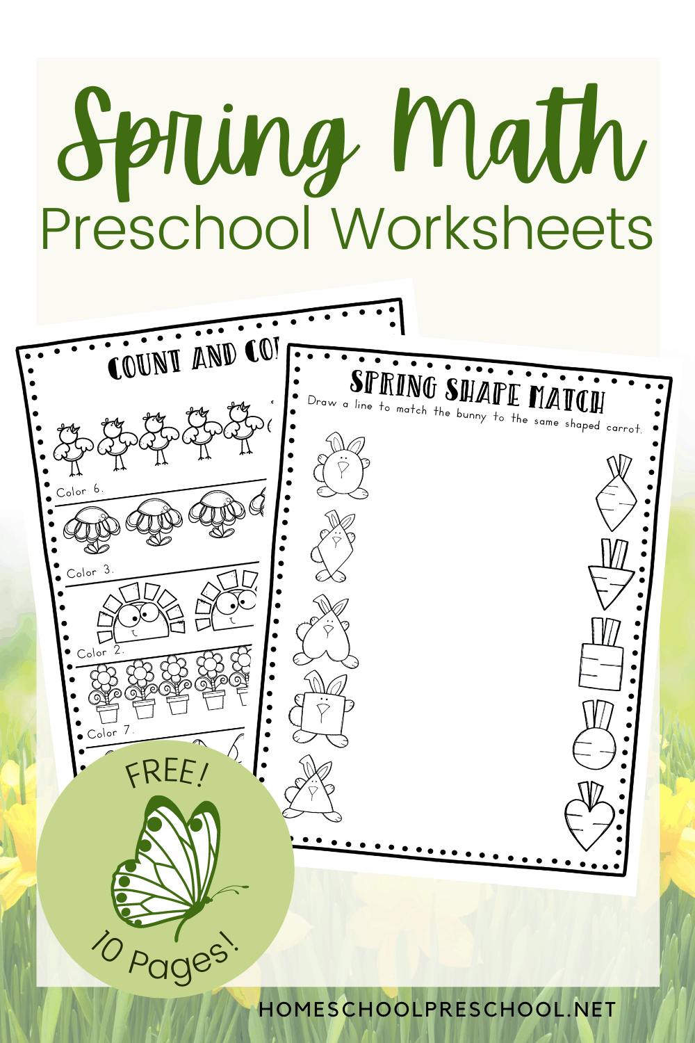 Spring Math Worksheets Homeschool Preschool