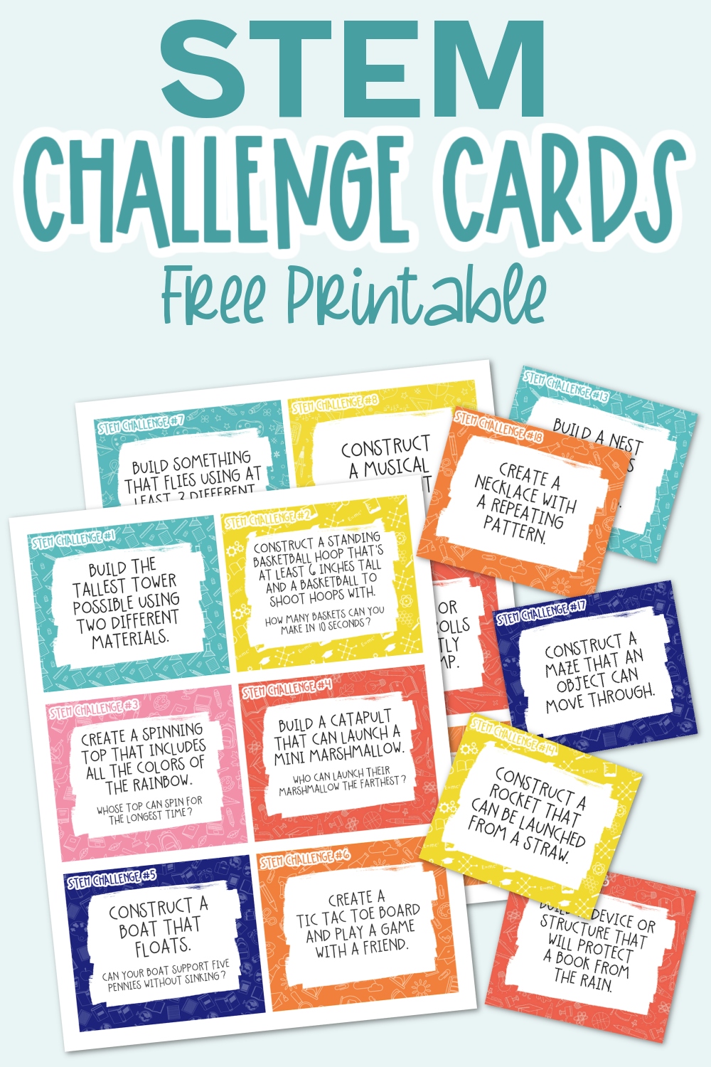 STEM Challenge Cards Free Printable Kara Creates STEM Challenge Cards Free Printable Kara Creates