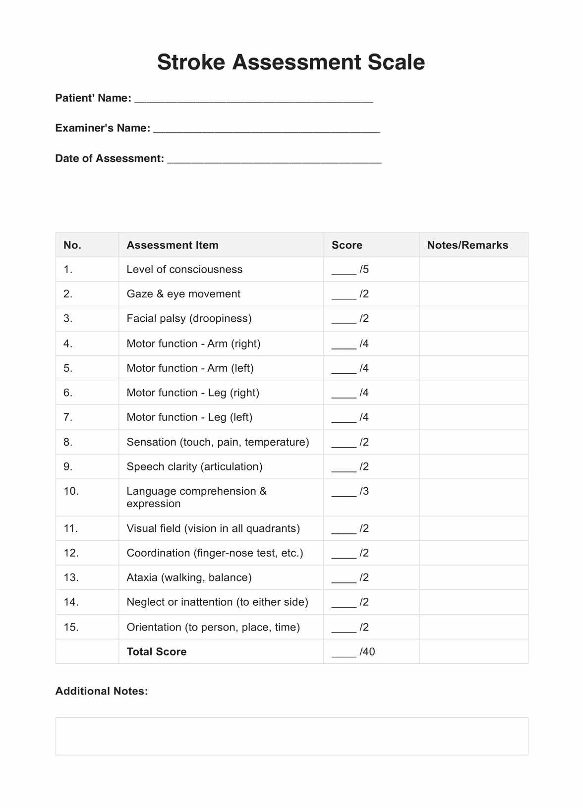 Free Printable Worksheets For Stroke Patients