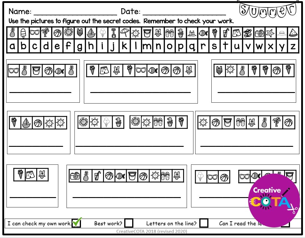 Free Printable Secret Code Worksheets